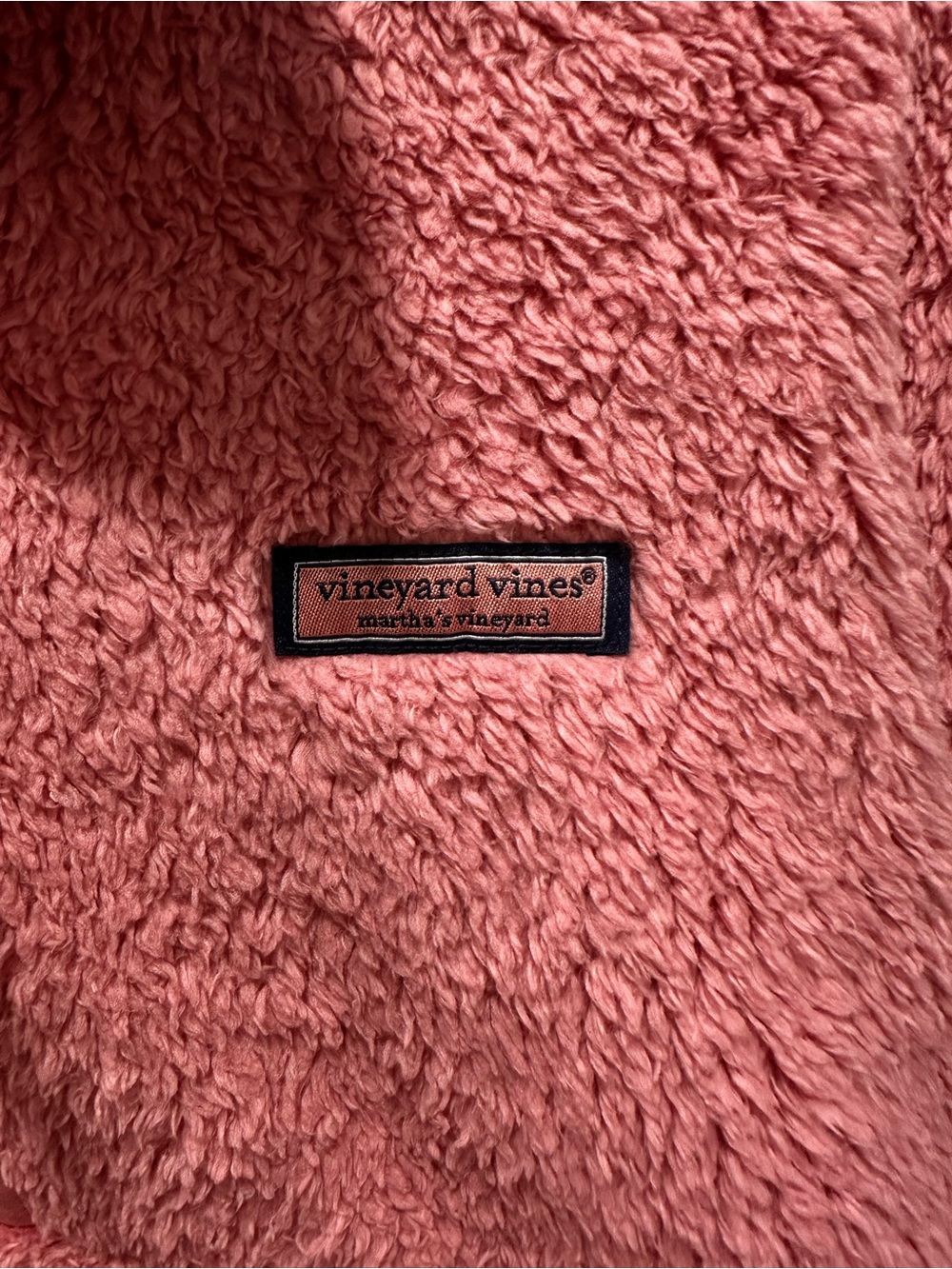 Vineyard Vines Martha’s Vineyard Mauve Rose Sherpa Fleece Popover Jacket Size L - Picture 5 of 8